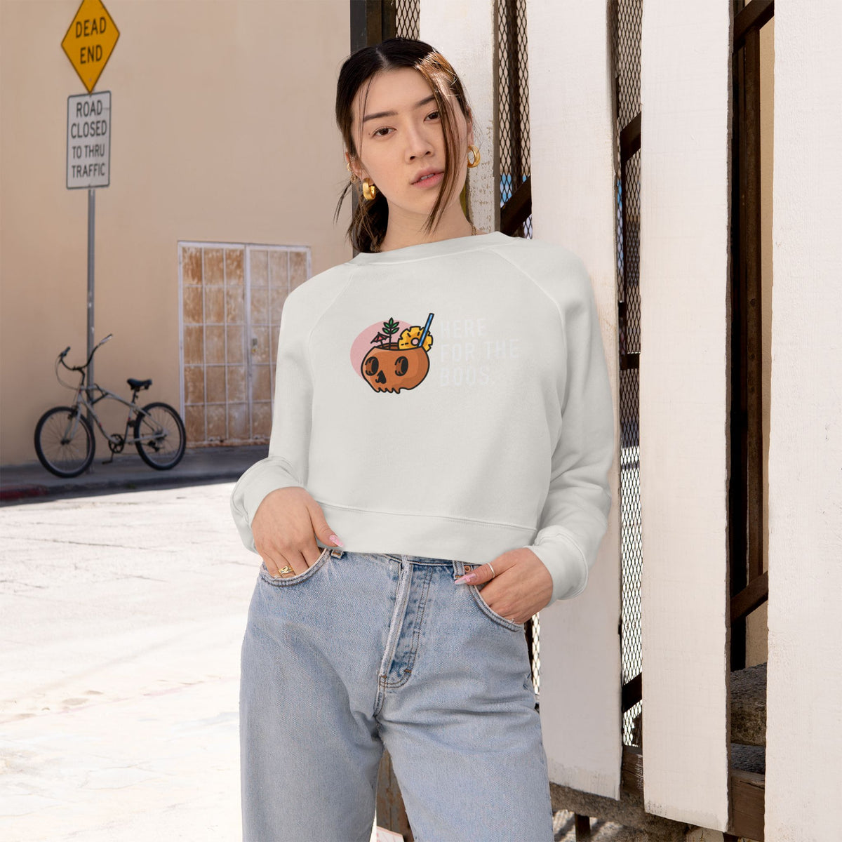 Women's Cropped Fleece Pullover – Cozy Fall Sweatshirt