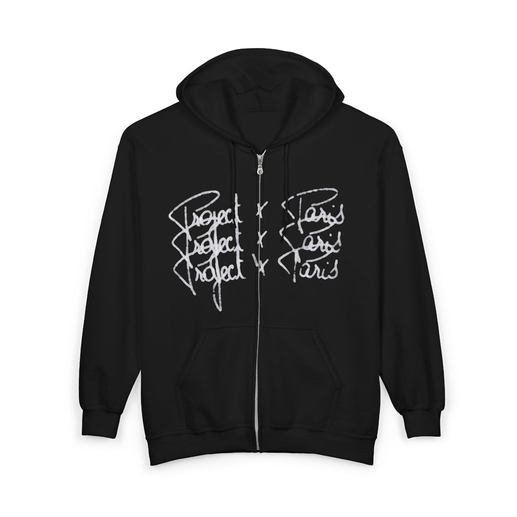 Black Zip-Up Hoodie for Men & Women – Graphic Streetwear Sweatshirt