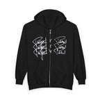 Black Zip-Up Hoodie for Men & Women – Graphic Streetwear Sweatshirt