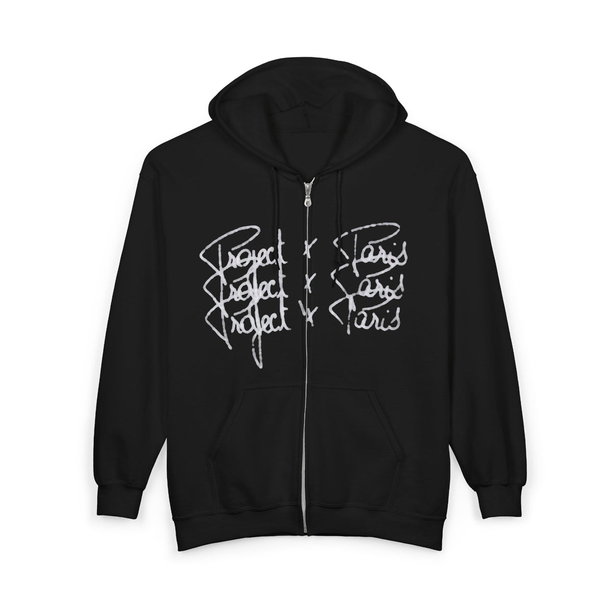 Black Zip-Up Hoodie for Men & Women – Graphic Streetwear Sweatshirt