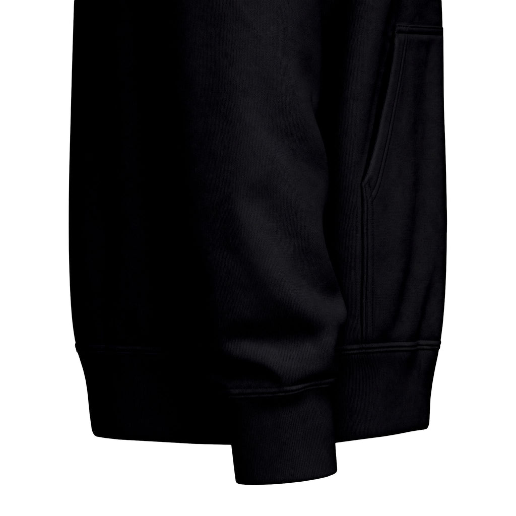 Black Zip-Up Hoodie for Men & Women – Graphic Streetwear Sweatshirt