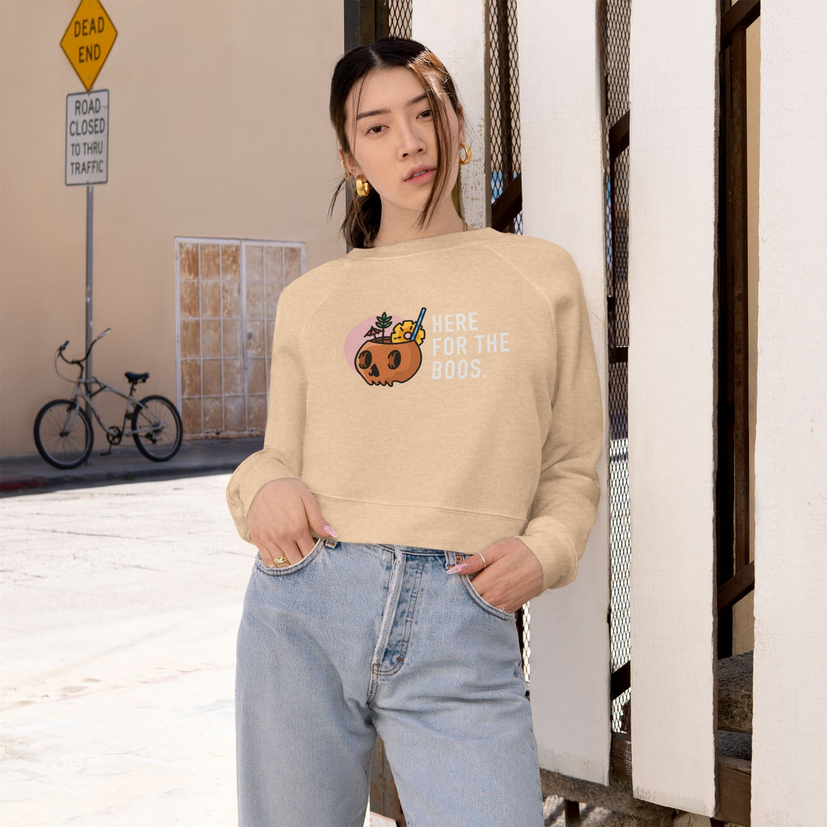 Women's Cropped Fleece Pullover – Cozy Fall Sweatshirt