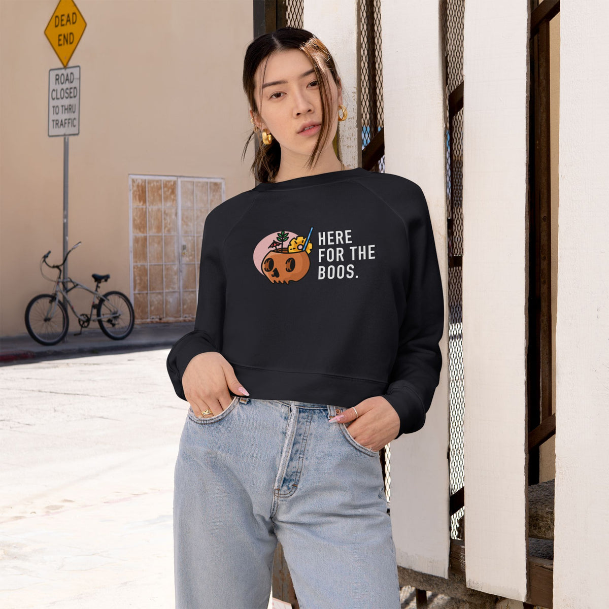 Women's Cropped Fleece Pullover – Cozy Fall Sweatshirt