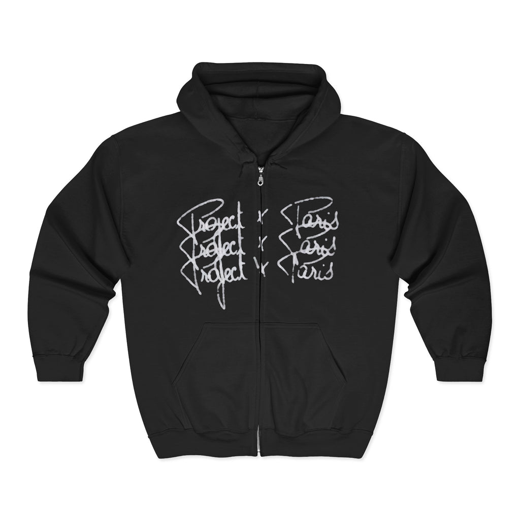 Black Zip-Up Hoodie for Men & Women – Graphic Streetwear Sweatshirt