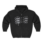 Black Zip-Up Hoodie for Men & Women – Graphic Streetwear Sweatshirt