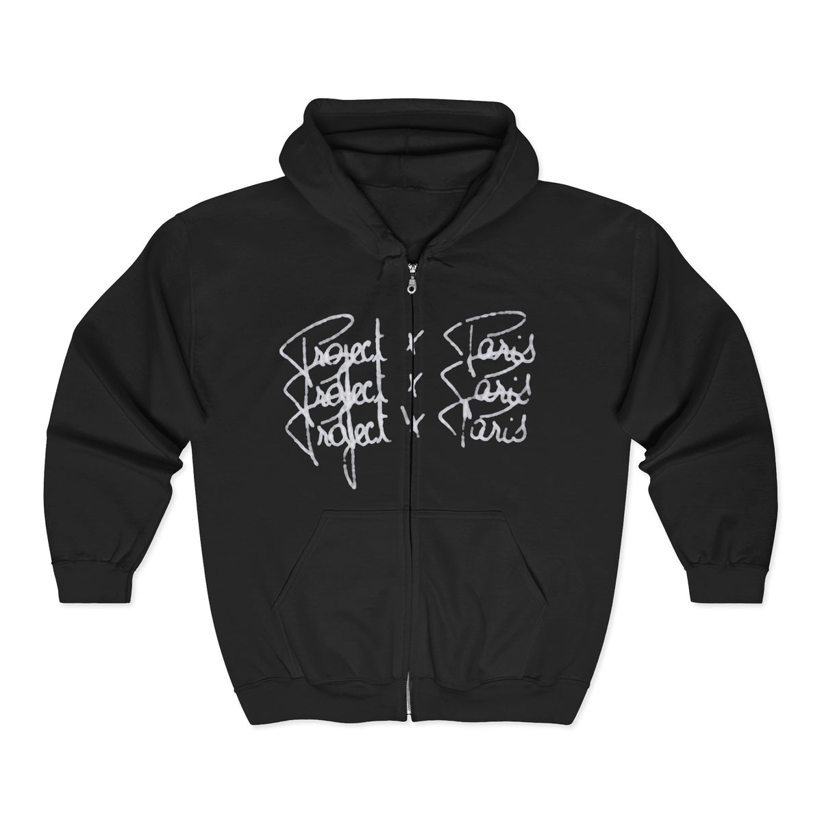 Black Zip-Up Hoodie for Men & Women – Graphic Streetwear Sweatshirt