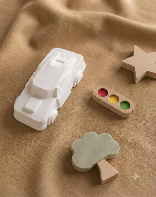 Kit de peinture moulage figurine thème voitures vintage - Création artisanale Activité manuelle pour enfants et adultes