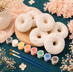 Kit de peinture moulage figurine thème donuts - Création artisanale Activité manuelle pour enfants et adultes